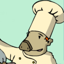 Ein Koch, der sehr kleine Portionen serviert.
