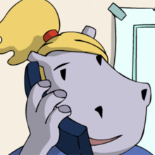 Hippa am Telefon