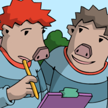 Die Bimus sind mit Klemmbrett und Stift unterwegs.