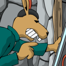 Der Ohaha schreit den Computer an.