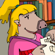 Ella Wutz, mit ihrem Stammbaum