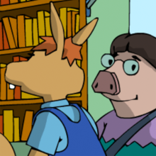 Mitglieder der Lesegruppe sind am Bücherbus.