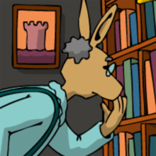 Ein Bibliothekar sucht ein Buch