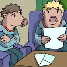 Die Bimus lesen einen Brief.