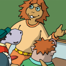 Die Klasse 3B sitzt in Klassenzimmer.