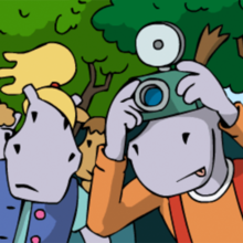 Hippe und Hippel mit Kamera