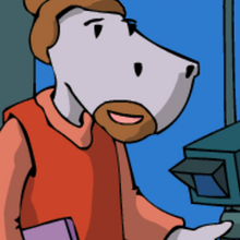 Ein Filmproduzent stellt dem Startup-Team verschiedenen Optionen vor.