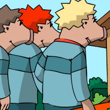 Die Bimus stehen mit dem Gutachten vor der Startup-Zentrale.