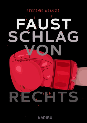 Eine Hand in einem großen roten Boxhandschuh.