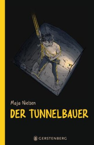 Das Cover zeigt einen Jungen in einem engen Tunnel sitzen, vor schwarzem Hintergrund.
