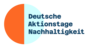 ein Kreis ausgefüllt mit einem orangefarbenen Halbkreis und einem hellblauen Halbkreis, daneben die Schrift Deutsche Aktionstage Nachhaltigkeit