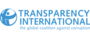 Das Logo von transparency international in blauer Schrift auf weißem Hintergrund.