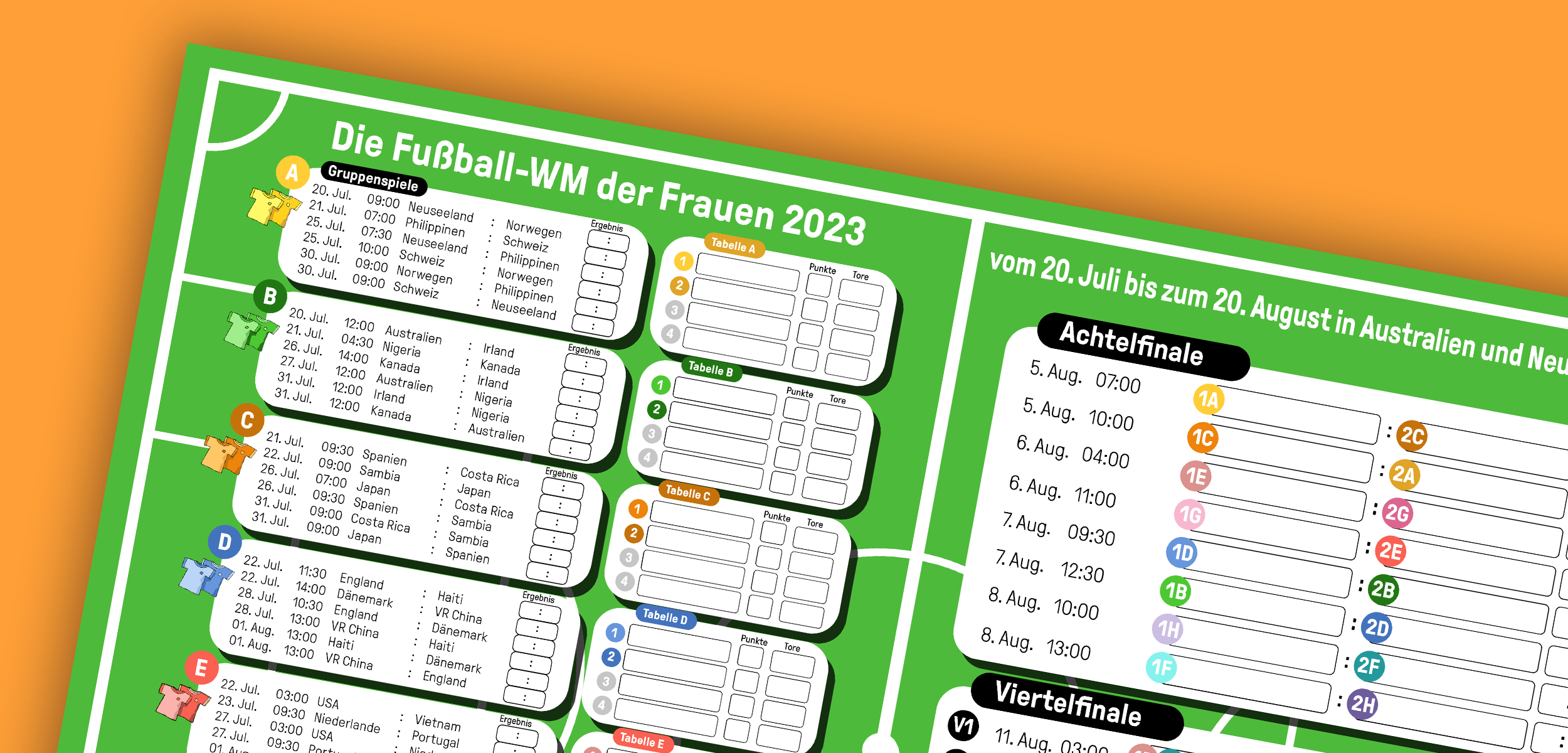 Spielplan zur Fußball-WM der Frauen 2023 zum Ausdrucken Politik für Kinder, einfach erklärt